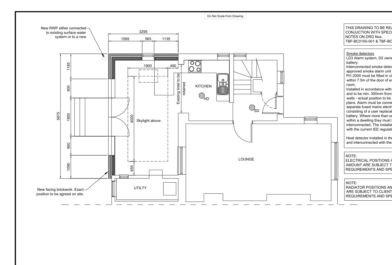 Proposed ground floor plan for a domestic extension