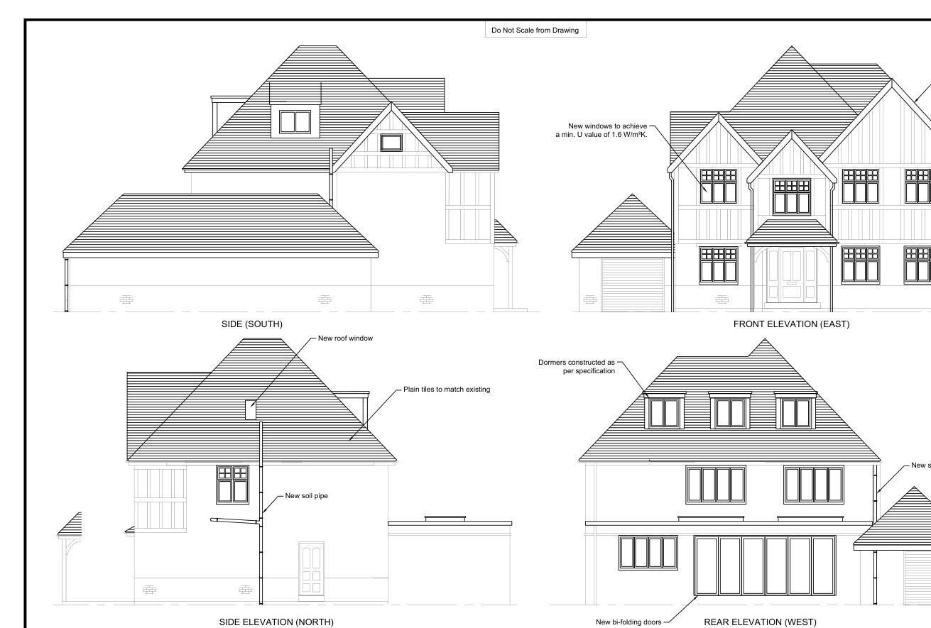 Proposed elevations for a large residential renovation